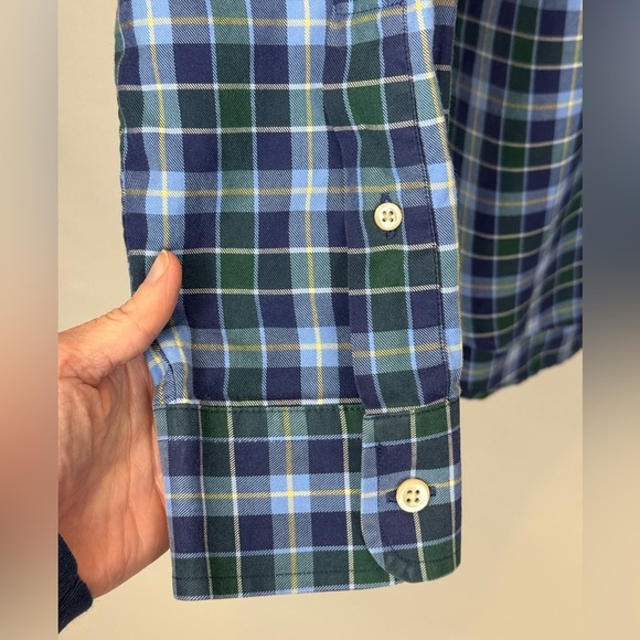 Vineyard Vines Tucker Shirt Classic Fit Long Sleeves Blue Green Plaid Size XL - Picture 4 of 9